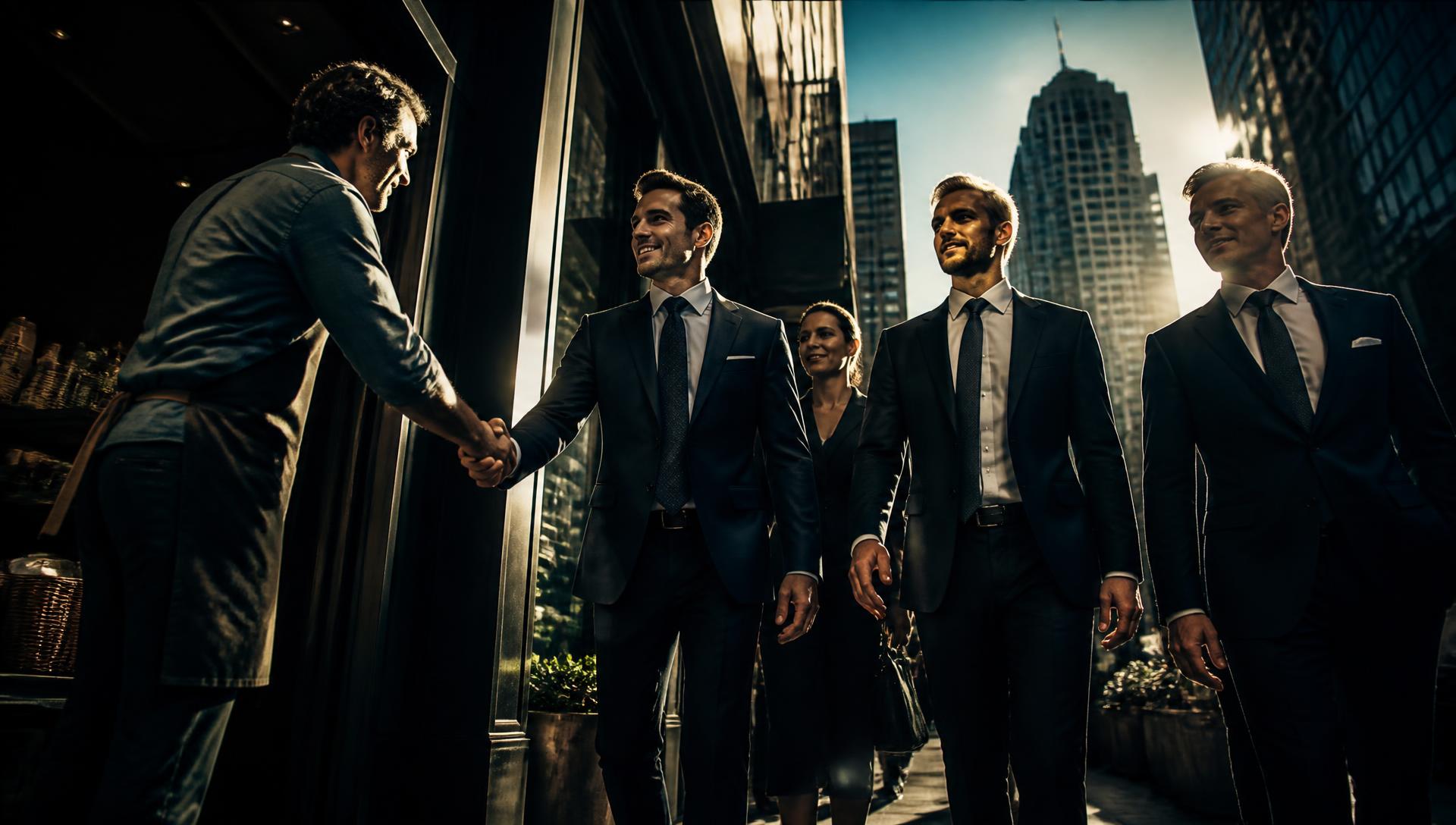 NBCL competitors walking through a downtown business district on challenge day